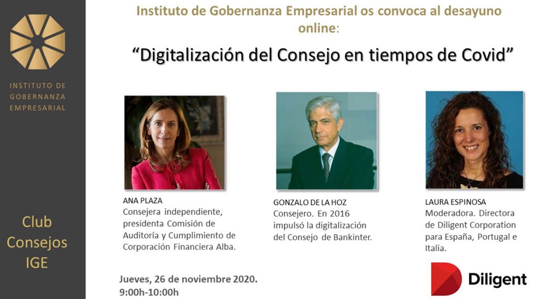 Ana Plaza explicará los beneficios de la transformación digital de los Consejos de Administración